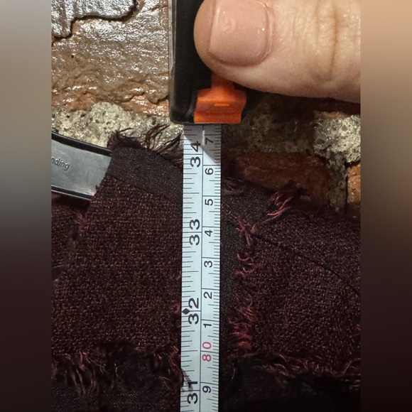 English Factory Burgundy Long Sleeve Textured Dress with Blue Cuffs Size Large - Picture 4 of 7